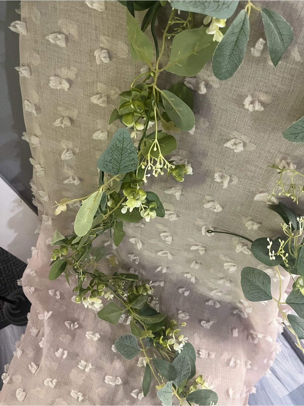 Decorative Greenery Garland - Artificial Eucalyptus and Bud Accents